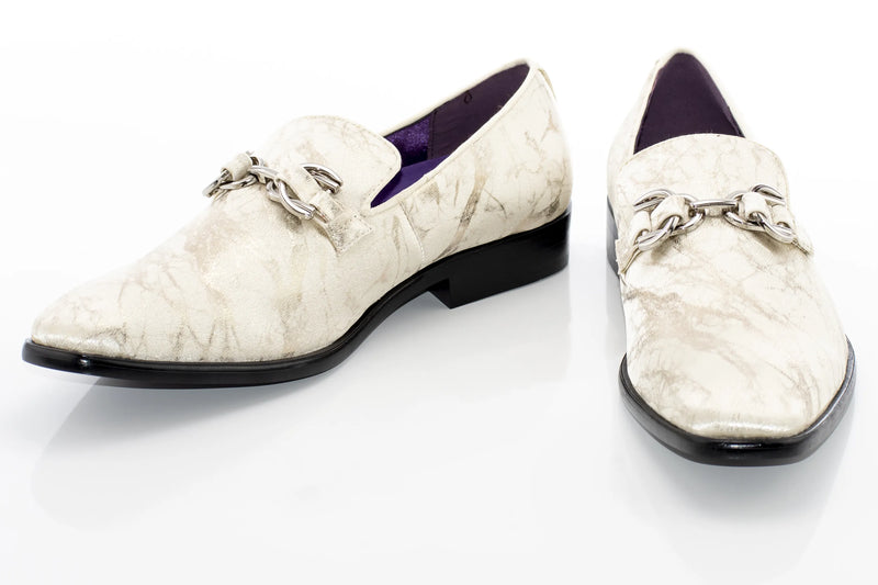 Champagne Distressed Bit Smoking Loafer