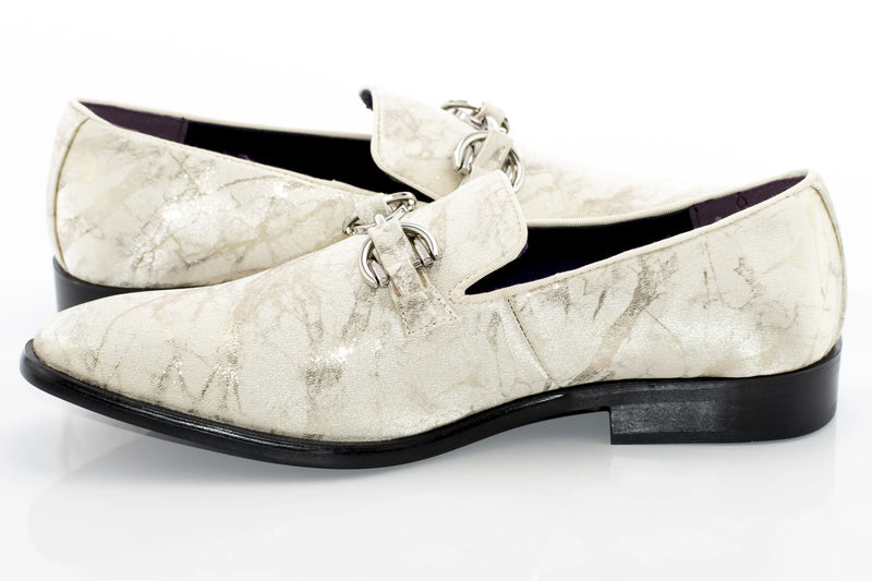 Champagne Distressed Bit Smoking Loafer