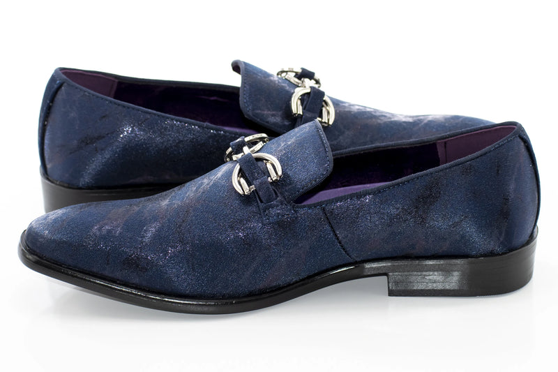 Navy Distressed Bit Smoking Loafer