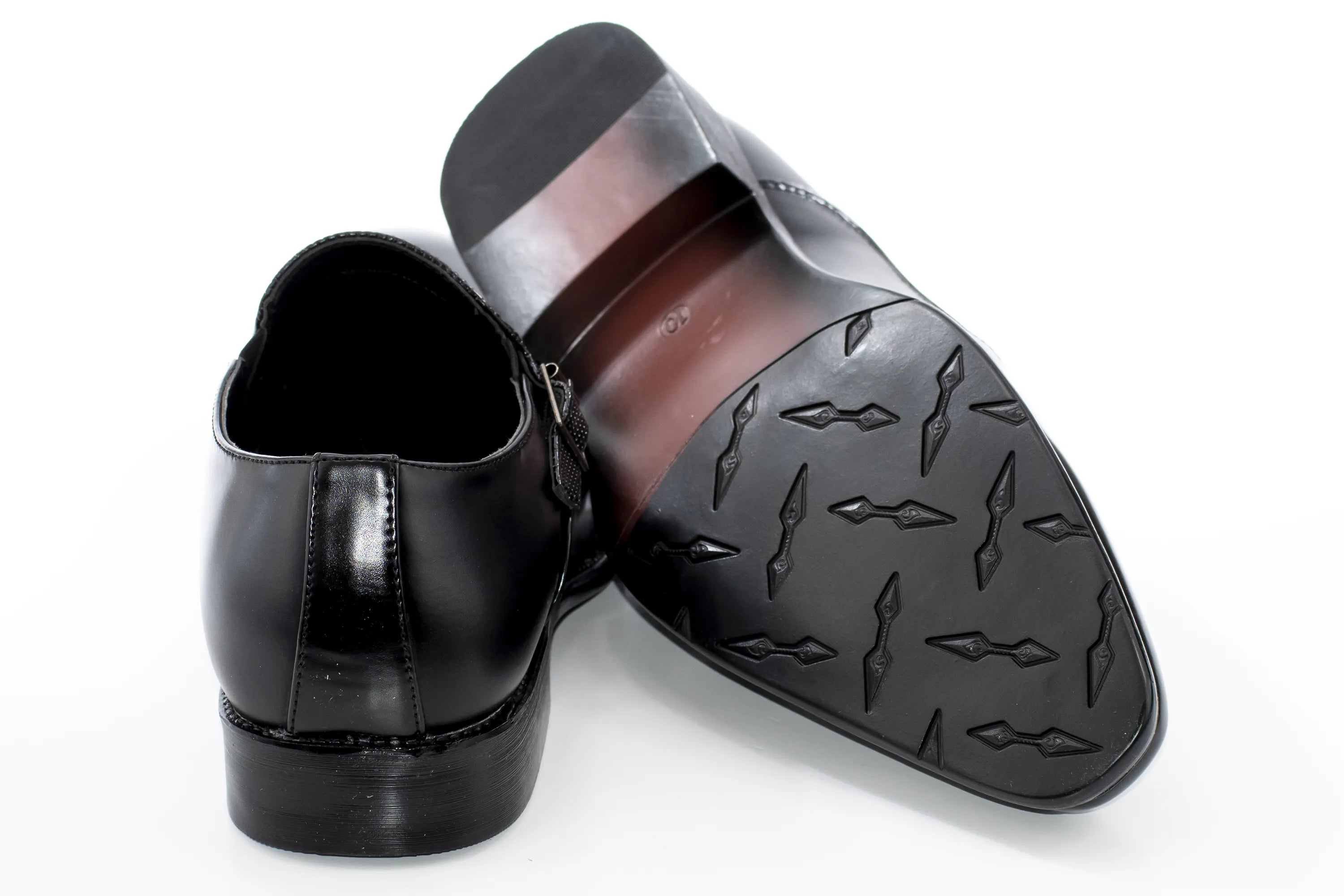 Black Leather Elegance Monk Strap