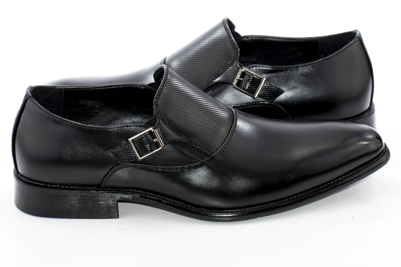 Black Leather Elegance Monk Strap