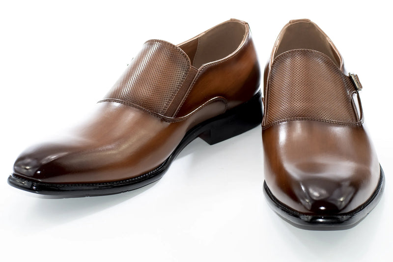 Brown Leather Elegance Monk Strap
