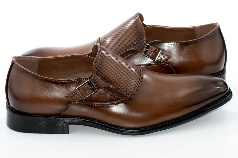 Brown Leather Elegance Monk Strap