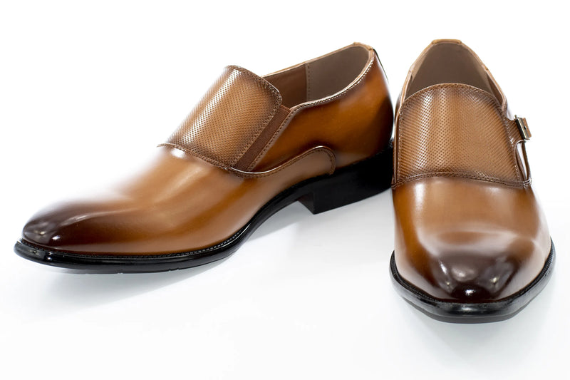 Tan Leather Elegance Monk Strap