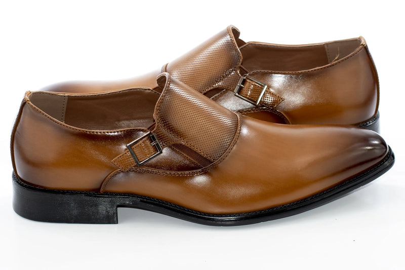 Tan Leather Elegance Monk Strap