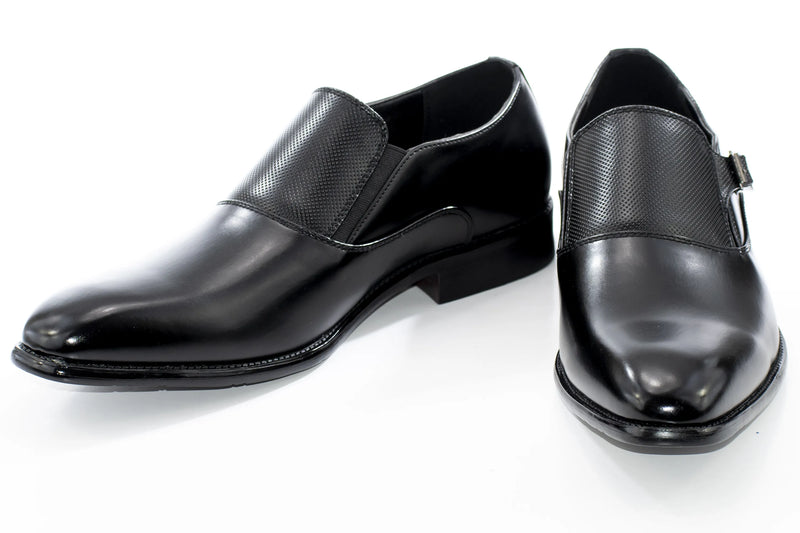 Black Leather Elegance Monk Strap