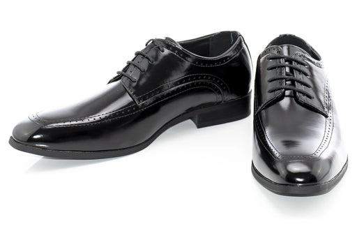 Men's Black Apron-Toe Derby Dress Shoe