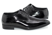Men's Black Apron-Toe Derby Dress Shoe