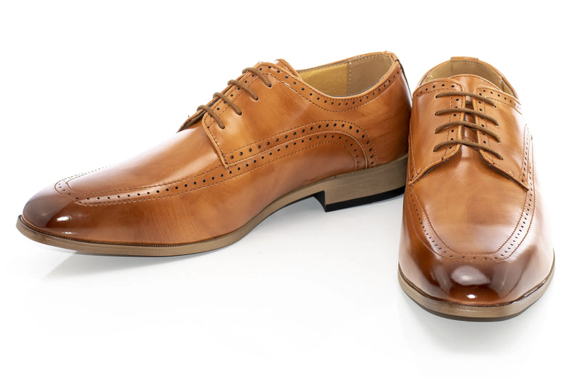 Men's Brown Apron-Toe Derby Dress Shoe