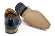 Men's Brown And Blue Apron-Toe Derby Dress Shoe