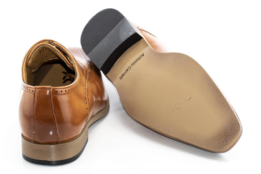 Men's Brown Apron-Toe Derby Dress Shoe