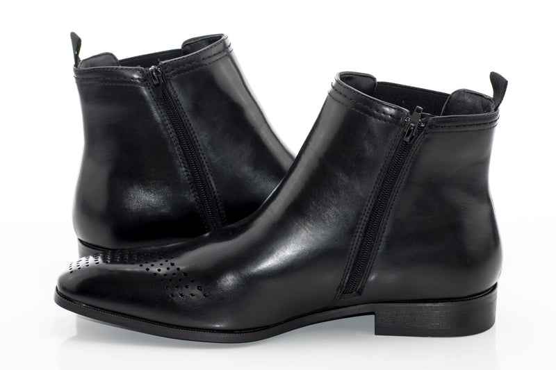 Black Leather Chelsea Boot
