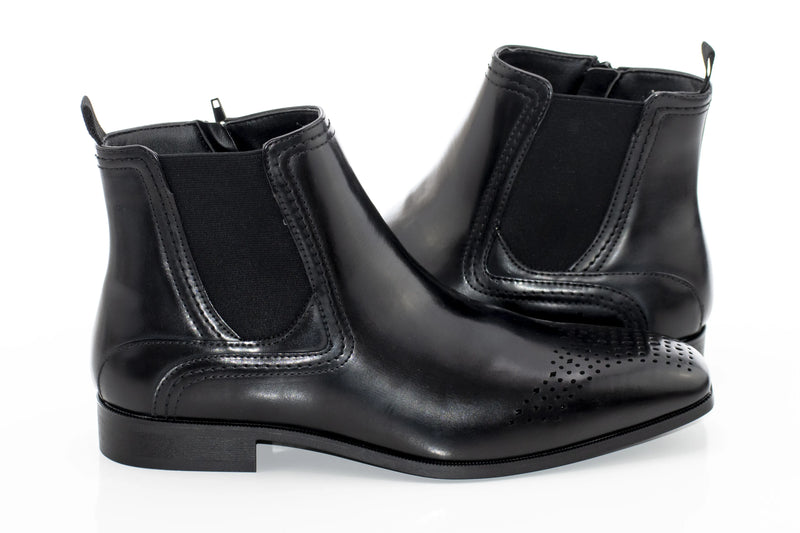 Black Leather Chelsea Boot