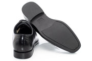 Men's Black Leather Cap-Toe Derby Shoe