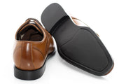 Men's Cognac Brown Leather Cap-Toe Derby Shoe