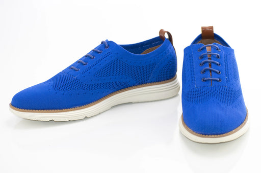 Men's White And Blue Oxford Lace Dress Sneaker