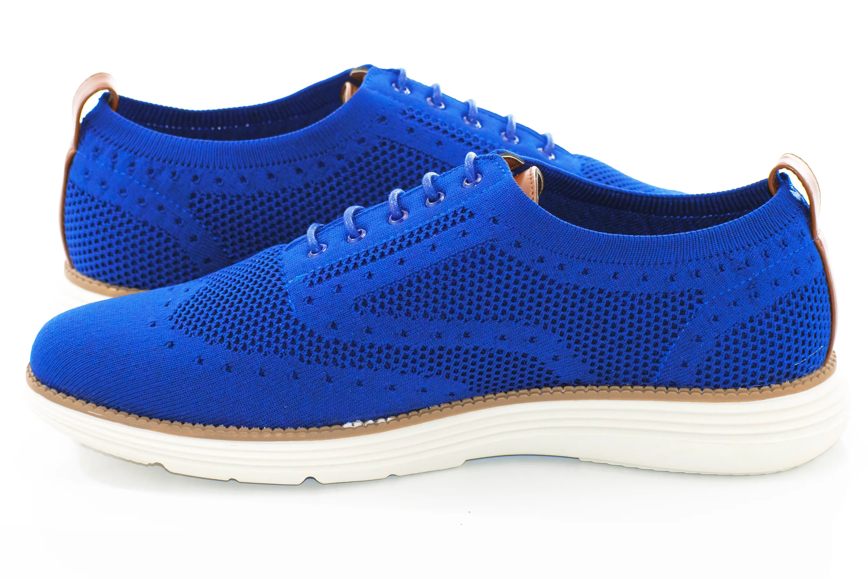 Men's White And Blue Oxford Lace Dress Sneaker