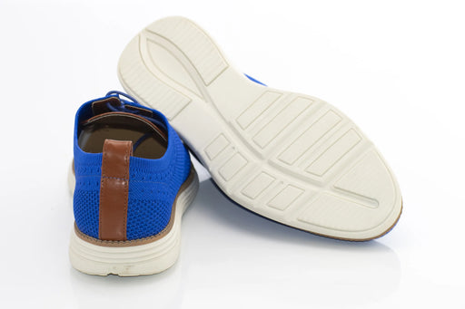 Men's White And Blue Oxford Lace Dress Sneaker