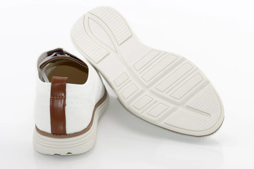 Men's White And Brown Oxford Lace Dress Sneaker