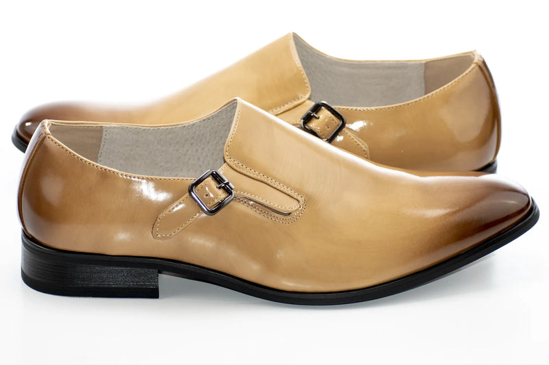 Cream Leather Single Monk Strap