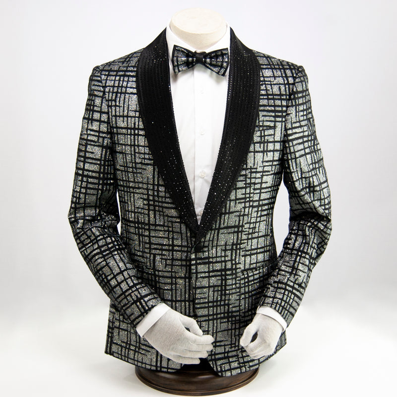 Black Rhinestone and Glitter Dinner Jacket