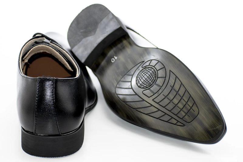 Black Simple Derby Lace-Up Dress Shoe