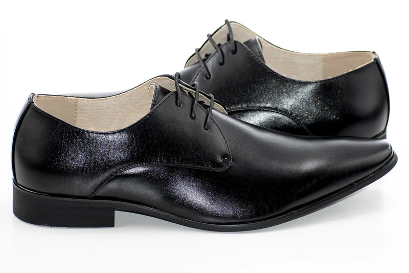 Black Simple Derby Lace-Up Dress Shoe