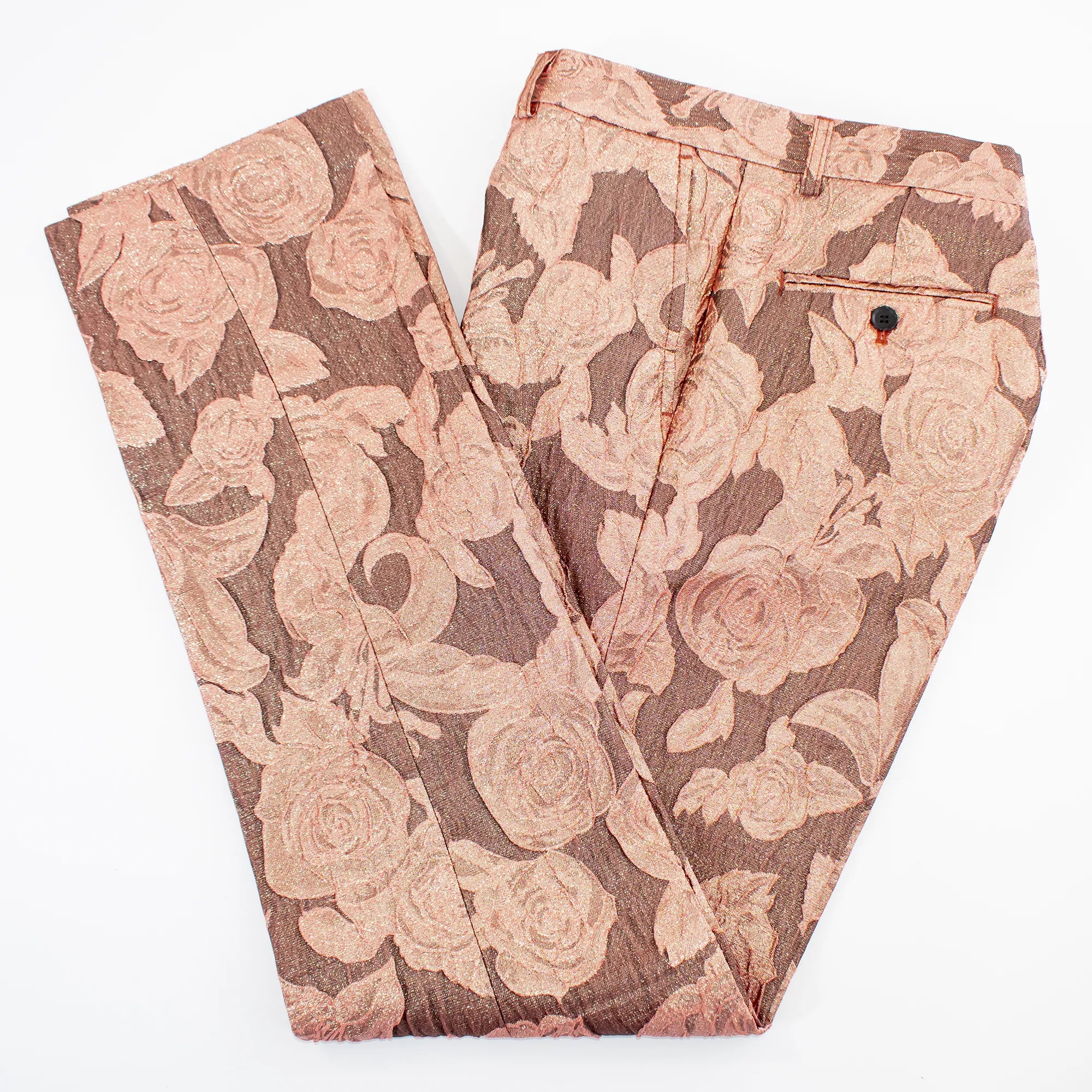 Dusty Rose Floral 2-Piece Suit With Notch Lapels