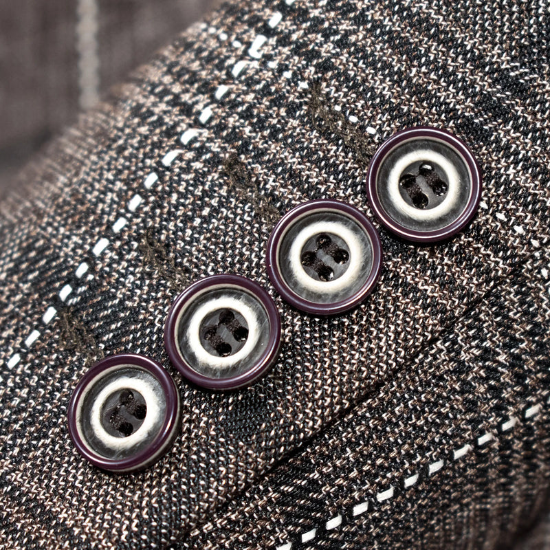 Chocolate Argyle Plaid 3-Piece Tailored-Fit Suit