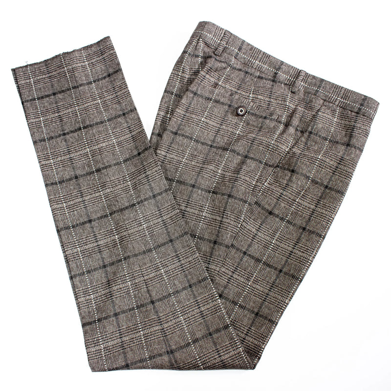 Chocolate Argyle Plaid 3-Piece Tailored-Fit Suit