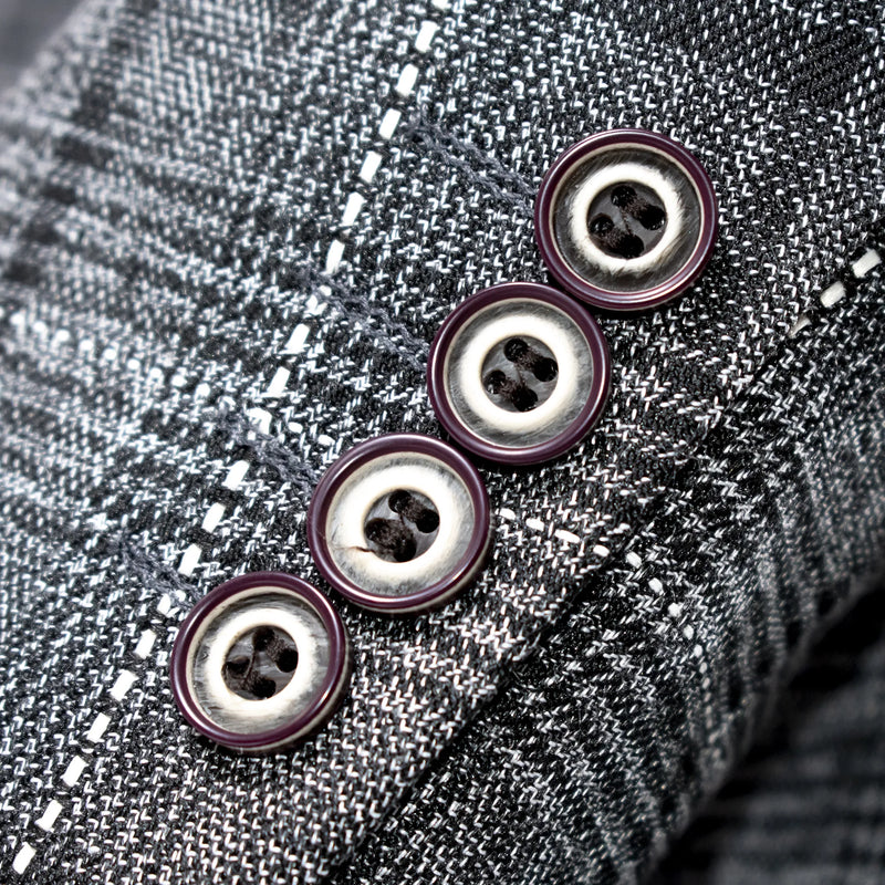 Gray Argyle Plaid 3-Piece Tailored-Fit Suit