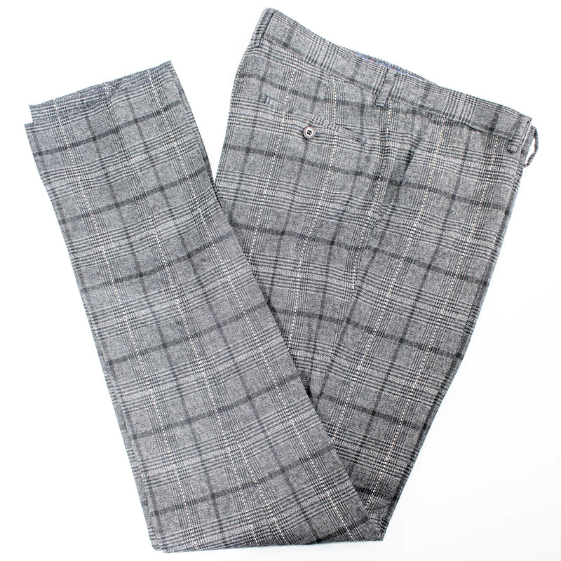 Gray Argyle Plaid 3-Piece Tailored-Fit Suit
