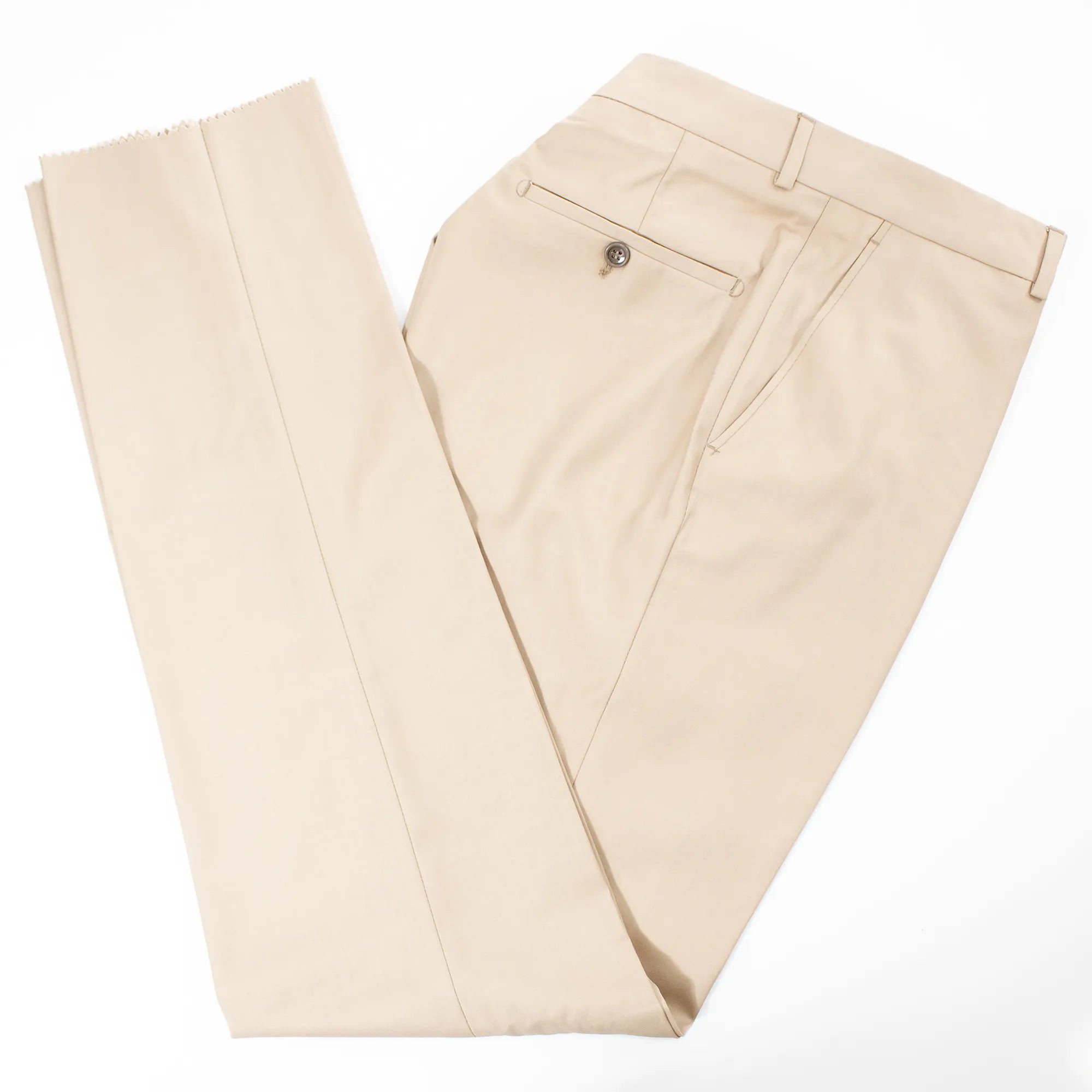Men's Beige 3-Piece Suit With Double-Breasted Vest