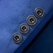 Men's Ink Blue 3-Piece Suit With Double-Breasted Vest