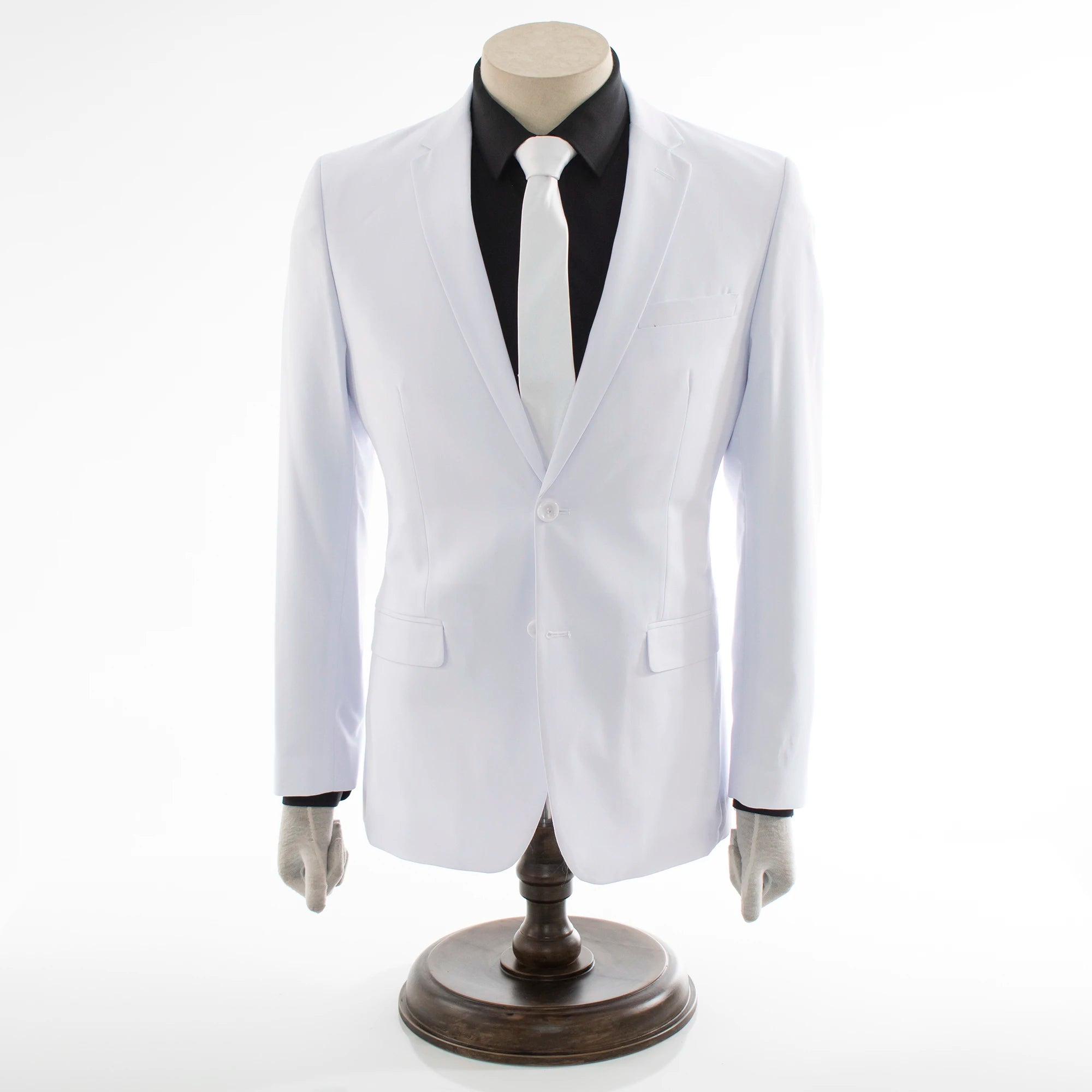 Luther White 2-Piece Tailored-Fit Suit - Front Button Closure