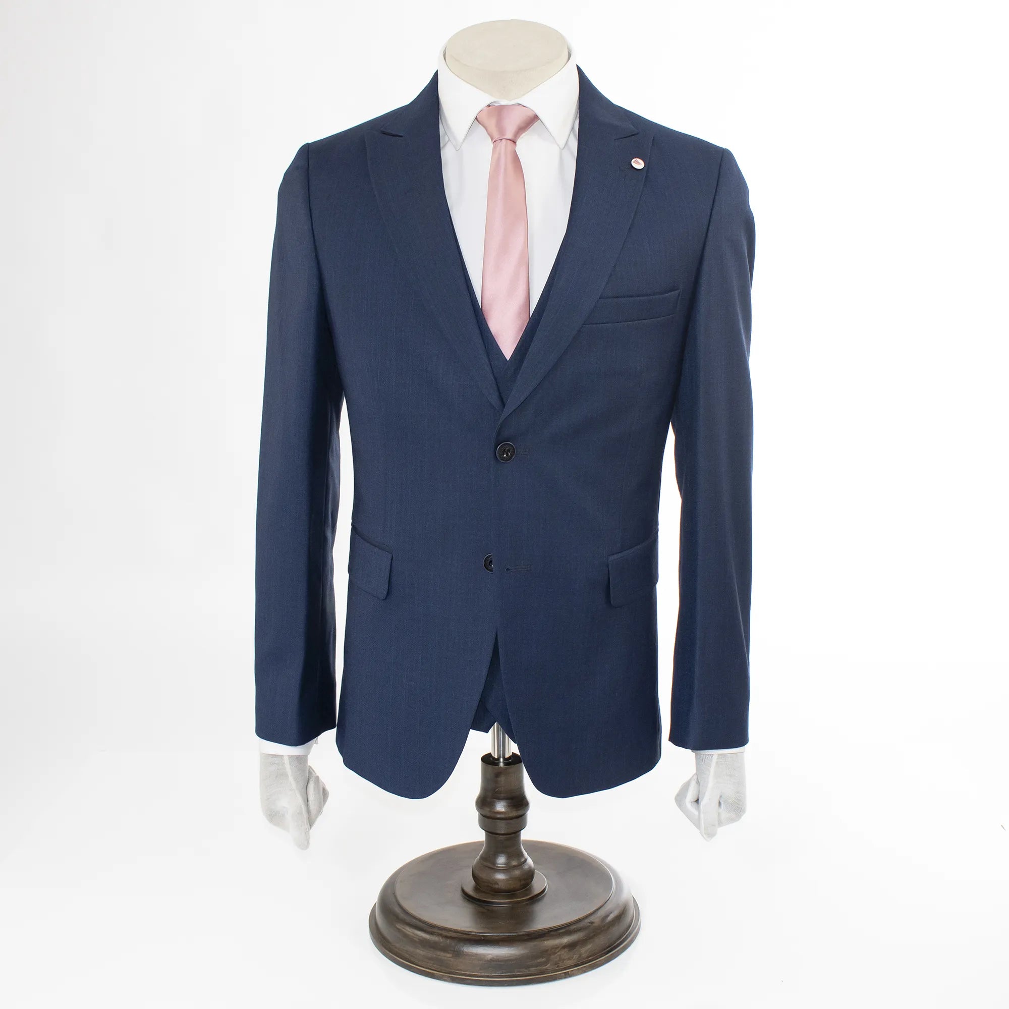 Men's Midnight Blue Twill 3-Piece Suit