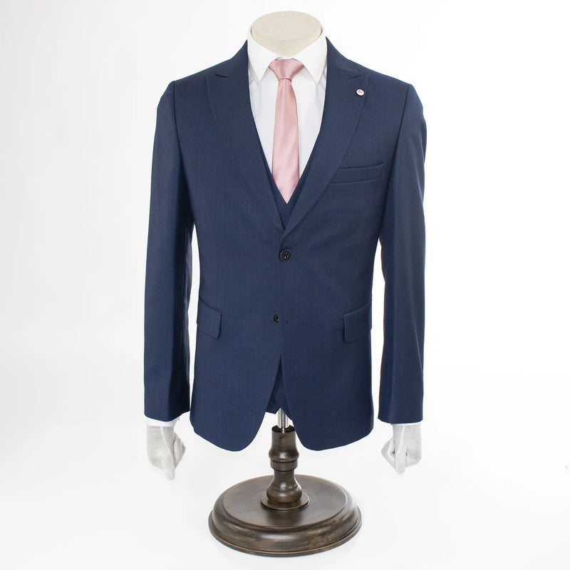 Men's Midnight Blue Twill 3-Piece Suit