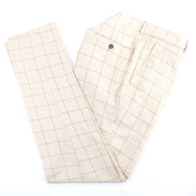 Men's Beige Checked 3-Piece Tailored-Fit Suit - Pants
