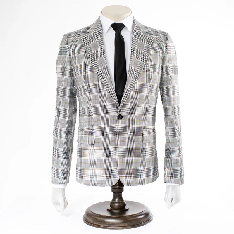 Gray Glen Check 3-Piece Regular-Fit Suit