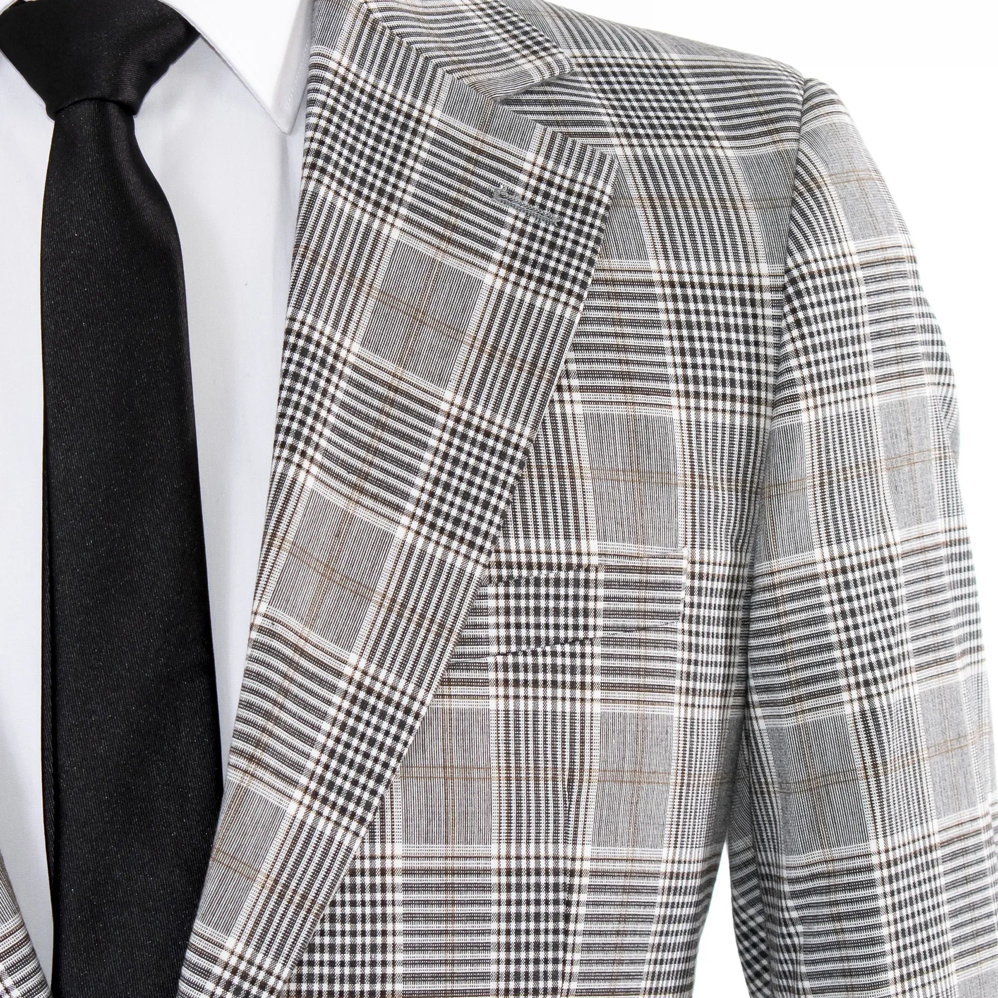 Gray Glen Check 3-Piece Regular-Fit Suit
