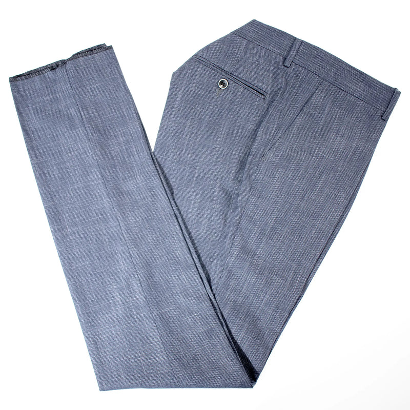 Charcoal And Burgundy Windowpane 3-Piece Slim-Fit Suit