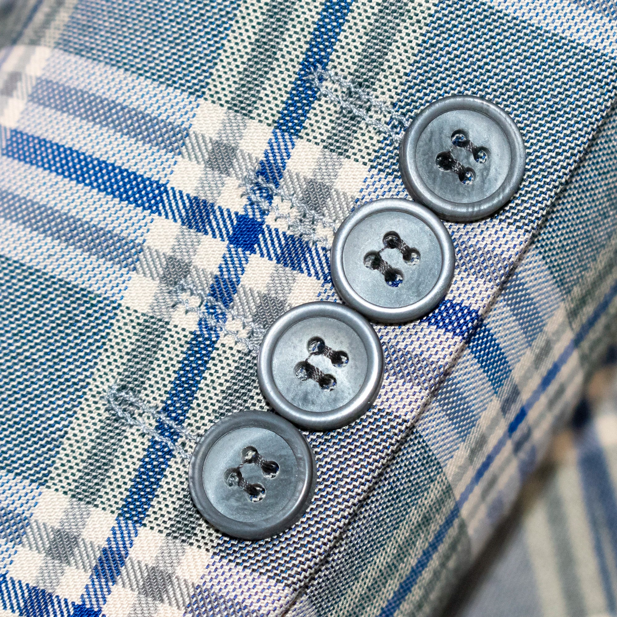 Gray Plaid 3-Piece Tailored-Fit Suit With Peak Lapels