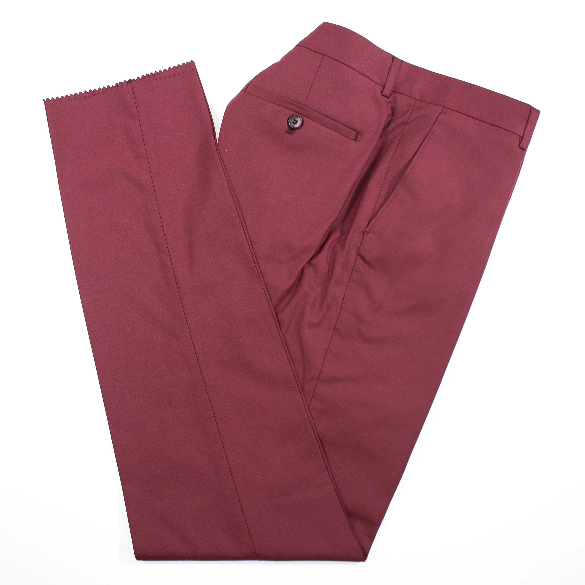 Burgundy Plaid 3-Piece Tailored-Fit Suit With Peak Lapels