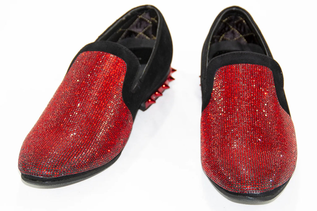 open lace back dress Red Rhinestone Loafers​ | Sparkly Flair main image 0
