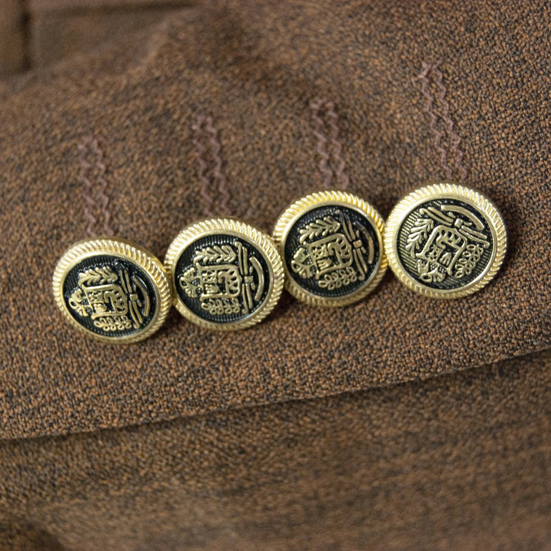 Brown Twill Designer 3-Piece Suit