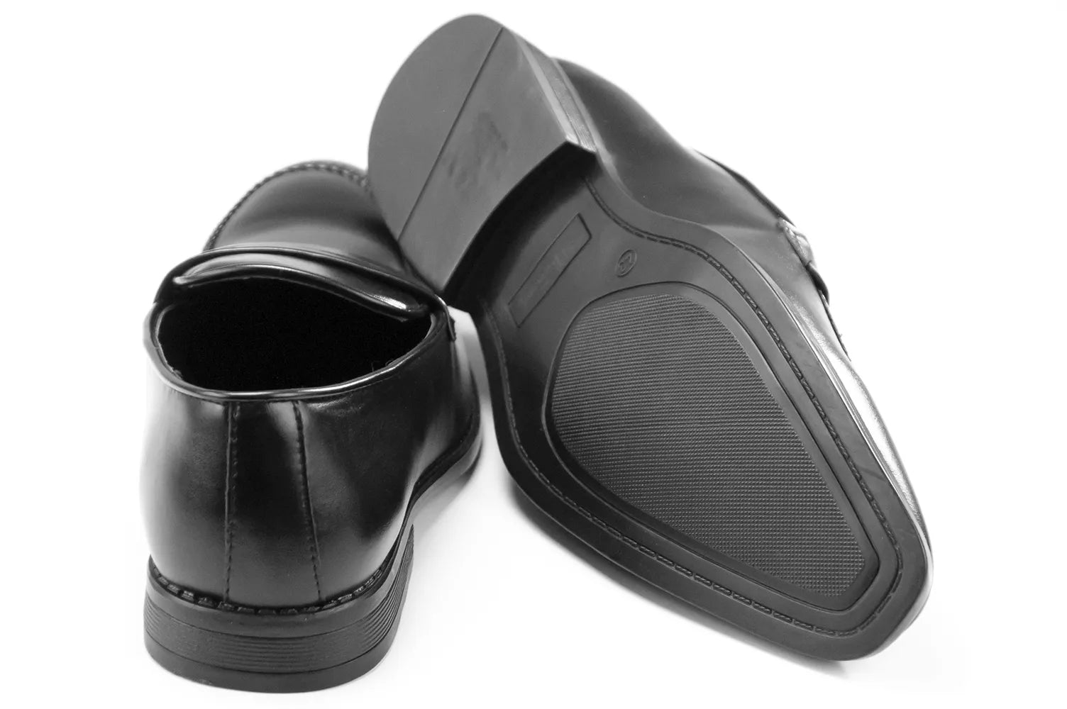 Men's Black Leather Penny Loafer Dress Shoe