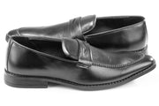 Men's Black Leather Penny Loafer Dress Shoe