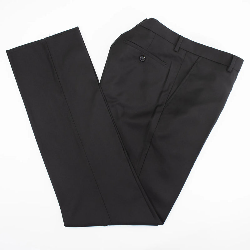 Men's Black And Gray Plaid 3-Piece Modern Fit Wool Suit