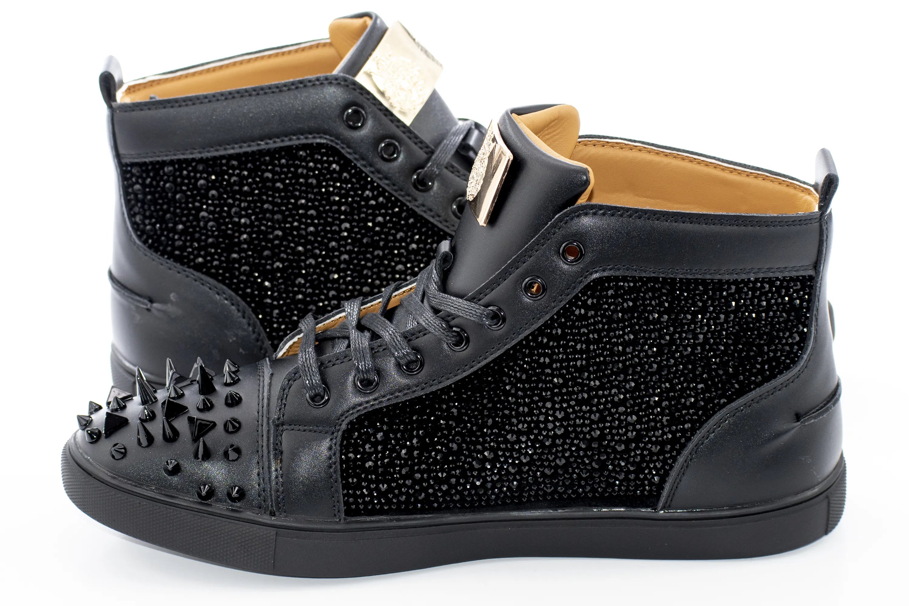 Black and Gold Spiked High-Tops