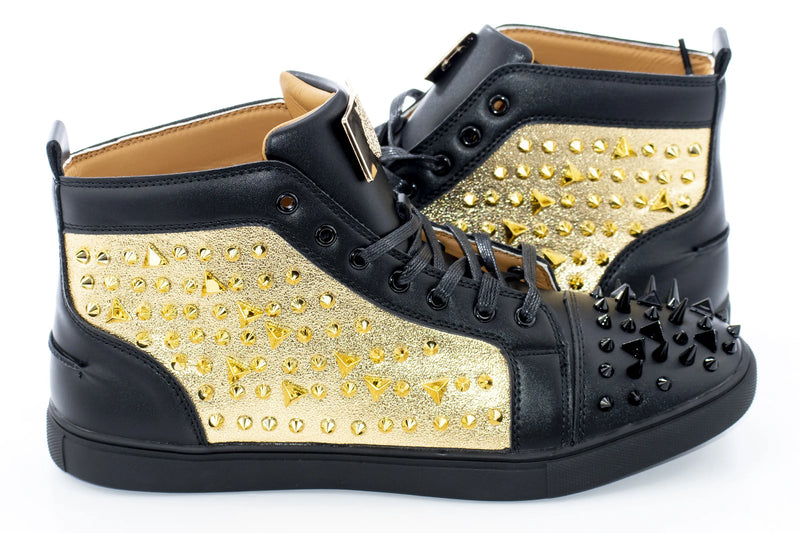 Black and Gold Spiked High-Tops